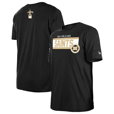 T-shirt New Era noir à imprimé haute densité Orleans Saints 3rd Down pour homme