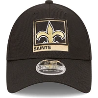 Men's New Era Black New Orleans Saints A-Frame - 9FORTY Snapback Hat