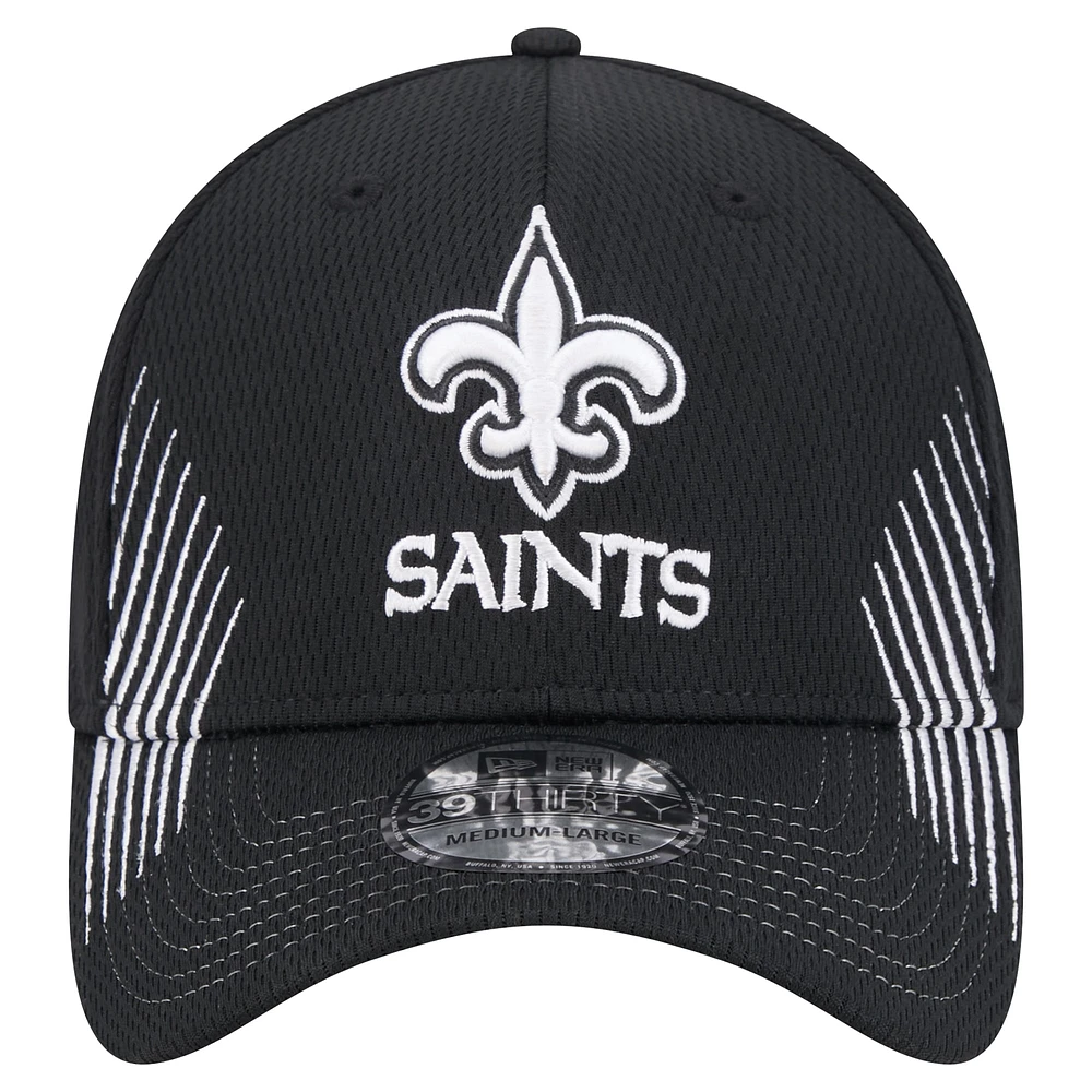 Men's New Era Black Orleans Saints Active 39THIRTY Flex Hat