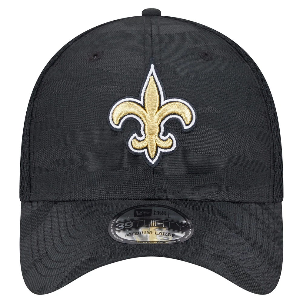Men's New Era Black Orleans Saints Active Camo 39THIRTY Flex Hat
