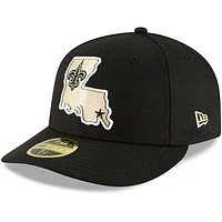 Men's New Era Black Orleans Saints Alternate Logo Omaha Low Profile 59FIFTY Fitted Hat