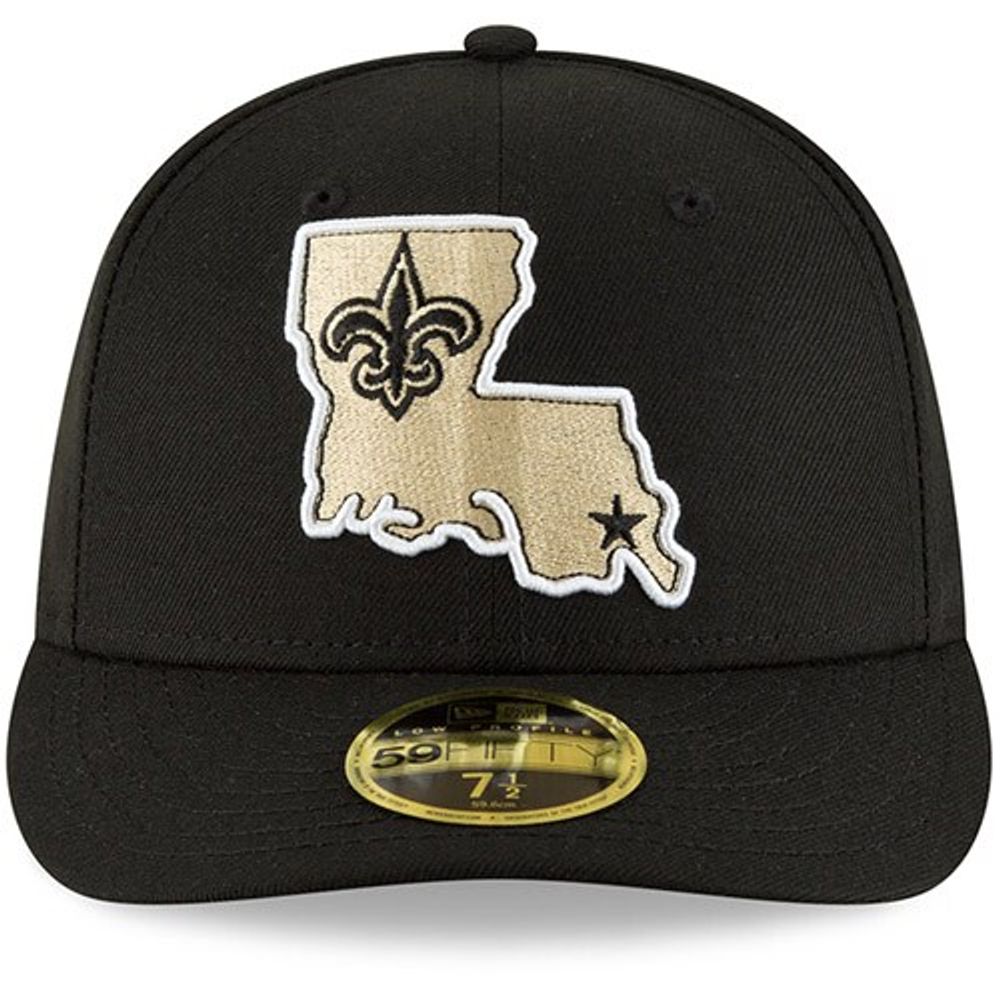 Men's New Era Black Orleans Saints Alternate Logo Omaha Low Profile 59FIFTY Fitted Hat