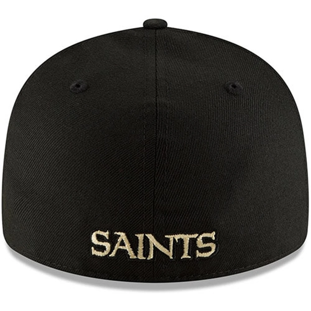 Men's New Era Black Orleans Saints Alternate Logo Omaha Low Profile 59FIFTY Fitted Hat