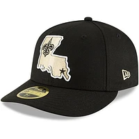 Men's New Era Black Orleans Saints Alternate Logo Omaha Low Profile 59FIFTY Fitted Hat