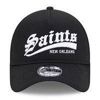 Casquette réglable noire New Era Saints Caliber Trucker 9FORTY pour hommes