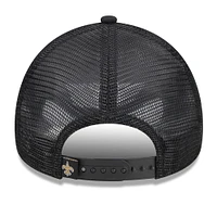 Casquette réglable noire New Era Saints Caliber Trucker 9FORTY pour hommes