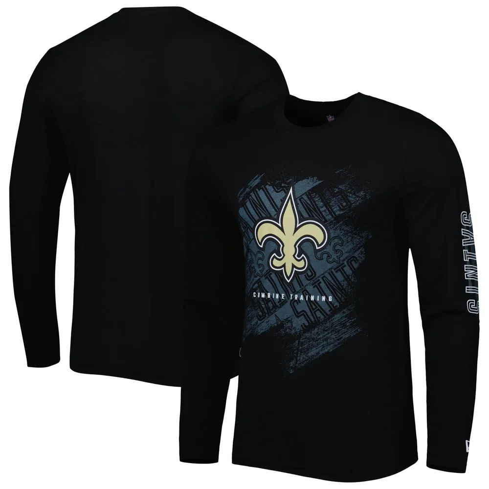 New Orleans Saints T-Shirt - White Stripped Long Sleeve Tee