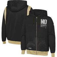 Men's New Era Gold/Black New Orleans Saints Active Block Hoodie