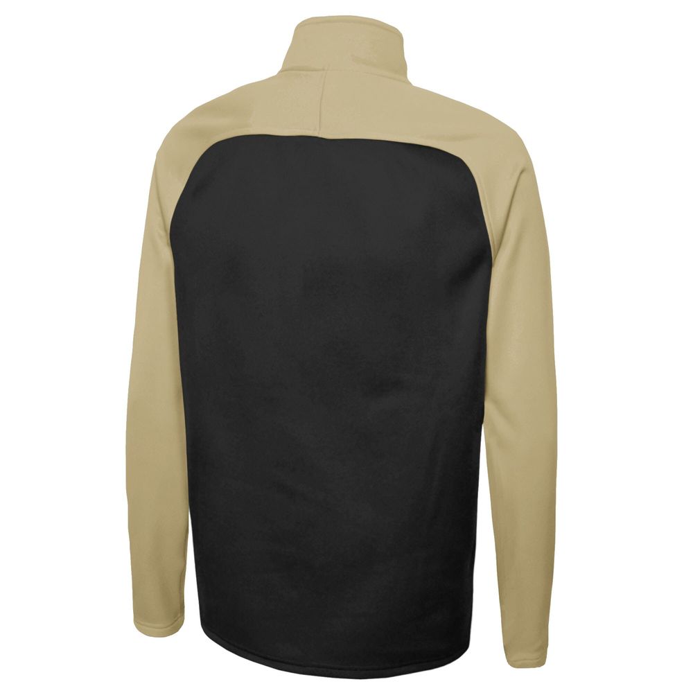 Men's New Era Black Orleans Saints Combine Authentic O-Line Raglan Half-Zip Jacket