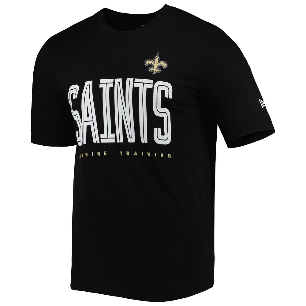 Men's New Era Black Orleans Saints Combine Authentic Training Huddle Up T-Shirt