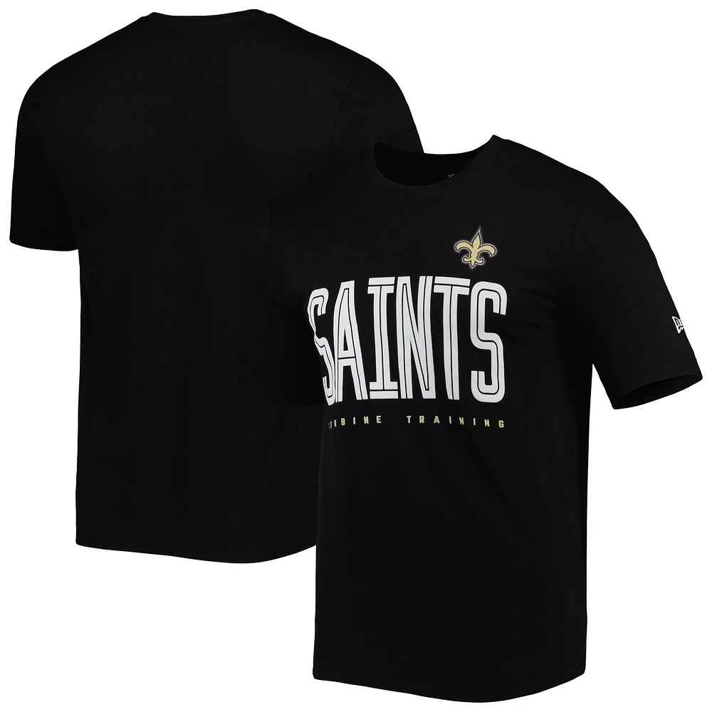 Men's New Era Black Orleans Saints Combine Authentic Training Huddle Up T-Shirt