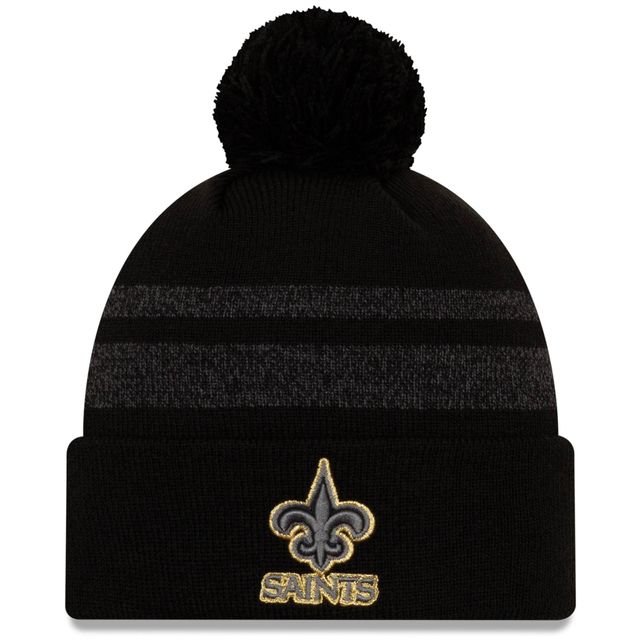 Bonnet en tricot à revers New Orleans Saints Dispatch pour homme avec pompon New Era noir