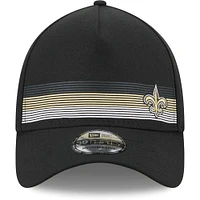 Men's New Era Black Orleans Saints Flawless Stripe 39THIRTY Flex Hat