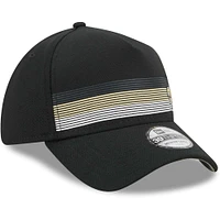 Men's New Era Black Orleans Saints Flawless Stripe 39THIRTY Flex Hat