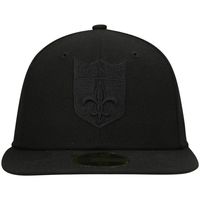 Men's New Era Black Orleans Saints Historic Logo on Low Profile 59FIFTY II Fitted Hat