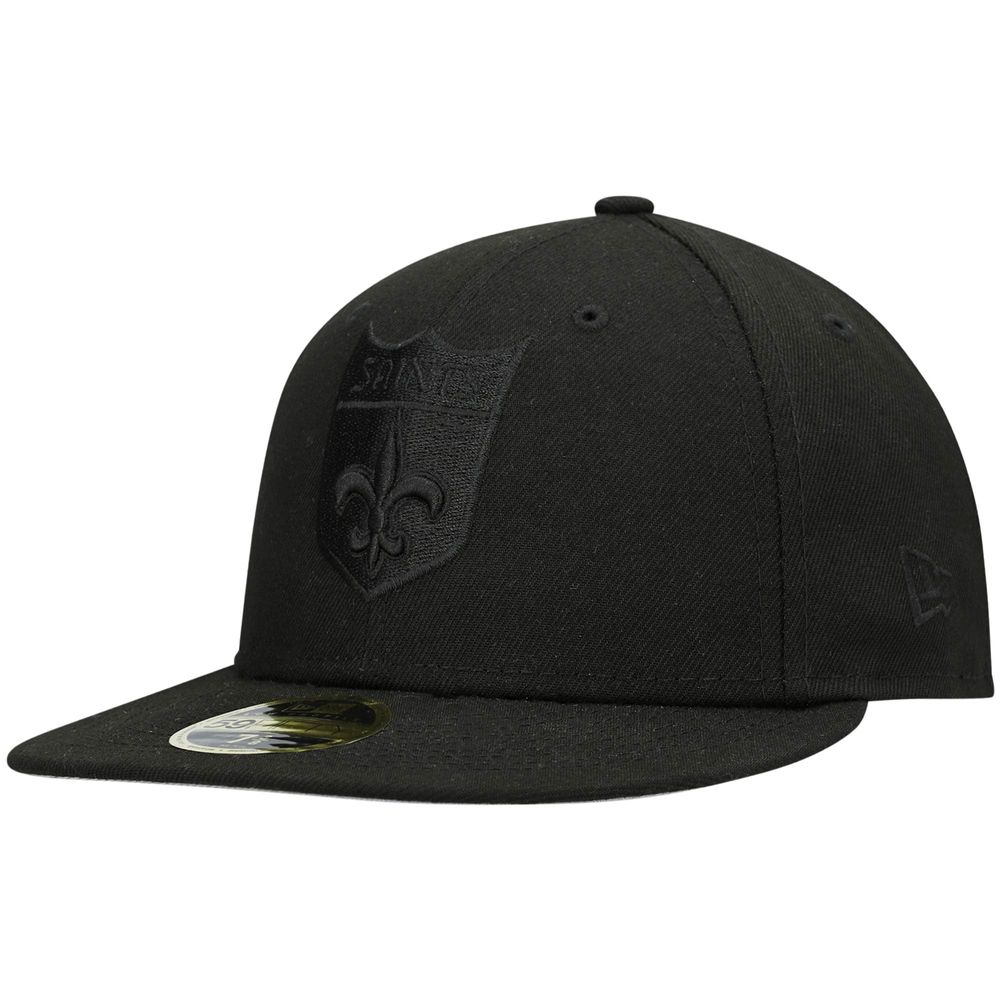 New Orleans Saints Hat Cap Fitted Mens 7 3/8 Black White New Era Football  Men