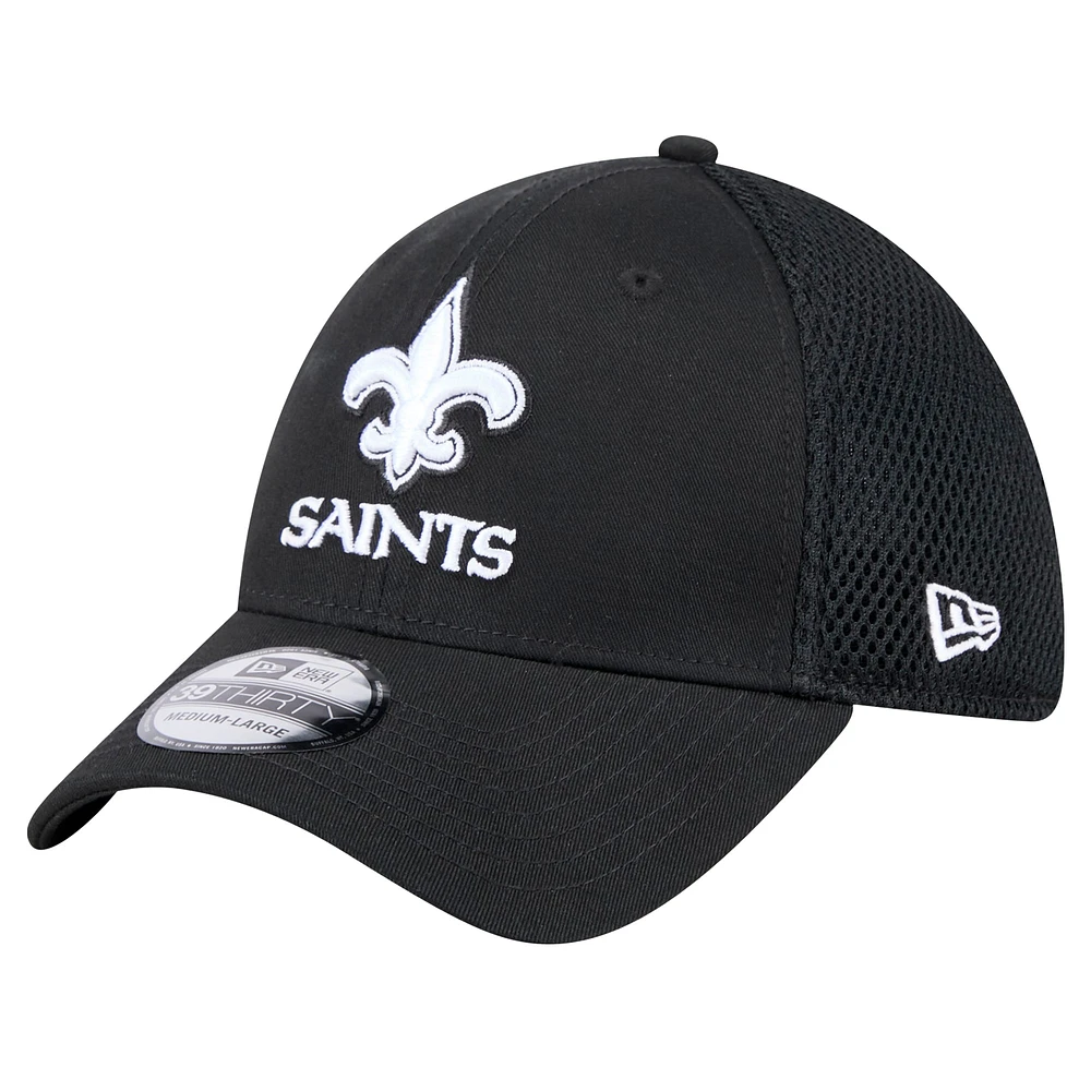 Casquette New Era noire Orleans Saints Main Neo 39THIRTY Flex pour homme