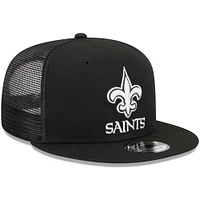 Casquette New Era New Orleans Saints Main Trucker 9FIFTY Snapback noire pour homme