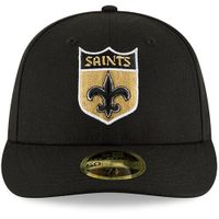 Men's New Era Black Orleans Saints Omaha Throwback Low Profile 59FIFTY Fitted Hat