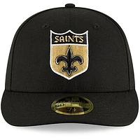 Men's New Era Black Orleans Saints Omaha Throwback Low Profile 59FIFTY Fitted Hat