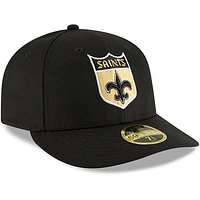 Men's New Era Black Orleans Saints Omaha Throwback Low Profile 59FIFTY Fitted Hat