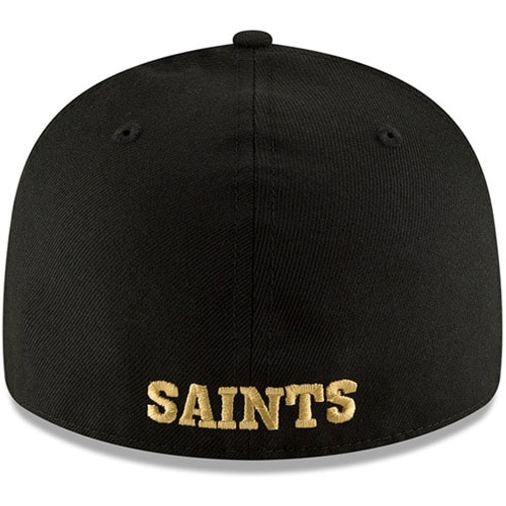 Men's New Era Black Orleans Saints Omaha Throwback Low Profile 59FIFTY Fitted Hat