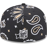 Men's New Era Black Orleans Saints Paisley 59FIFTY Fitted Hat