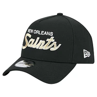 Casquette ajustable Smith 9FORTY New Era noire pour homme des New Orleans Saints