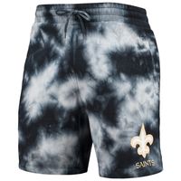 Men's New Era Black Orleans Saints Tie-Dye Shorts