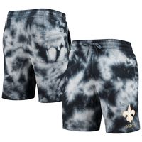 Men's New Era Black Orleans Saints Tie-Dye Shorts