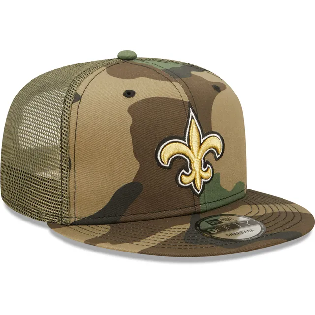 New Orleans Saints New Era Trucker 9FIFTY Snapback Hat - Camo/Olive