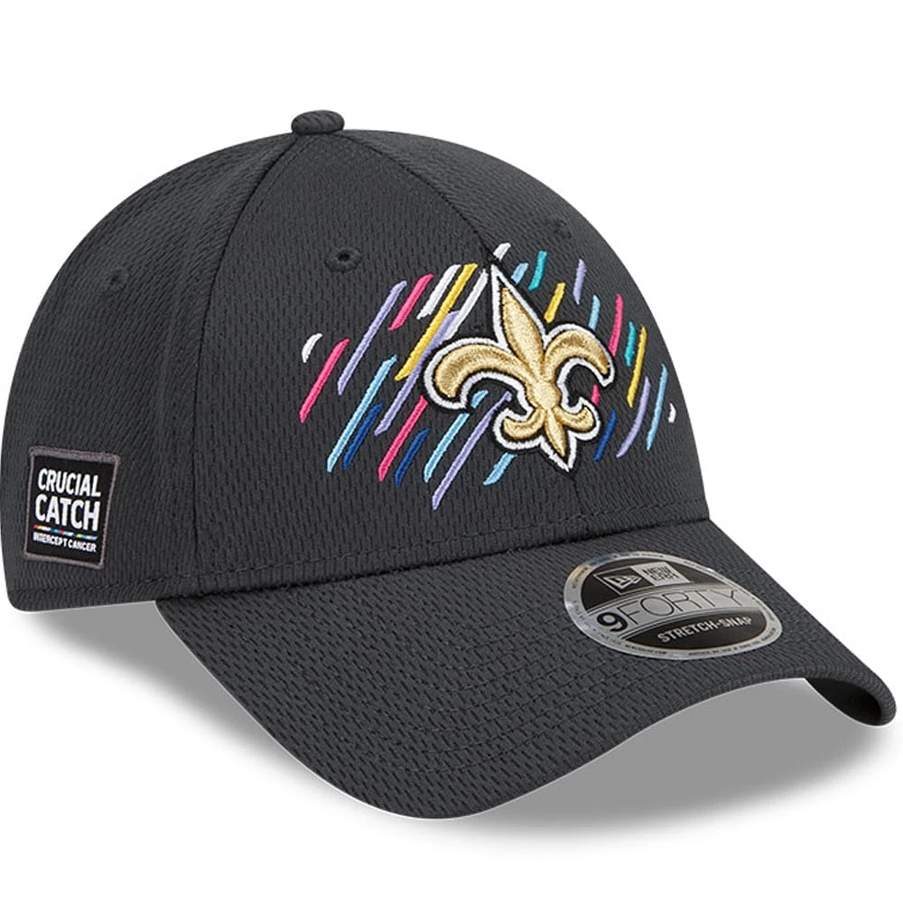 Men's New Era Charcoal New Orleans Saints 2021 NFL Crucial Catch - 9FORTY Adjustable Hat