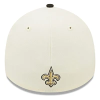 Men's New Era Cream/Black Orleans Saints 2022 Sideline - 39THIRTY 2-Tone Flex Hat