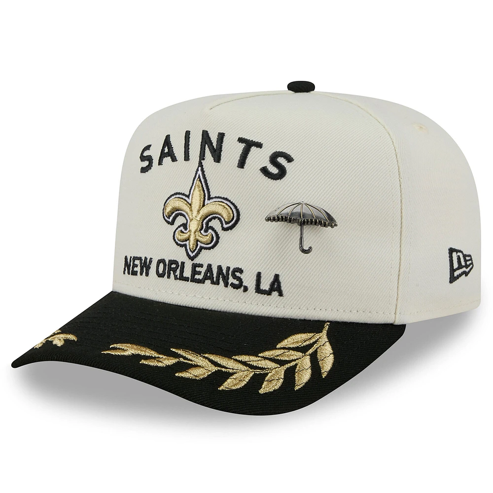 Men's New Era Cream/Black Orleans Saints 2025 NFL Draft A-Frame 59FIFTY Fitted Hat