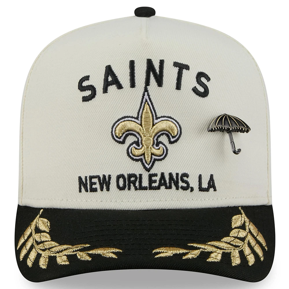 Men's New Era Cream/Black Orleans Saints 2025 NFL Draft A-Frame 59FIFTY Fitted Hat