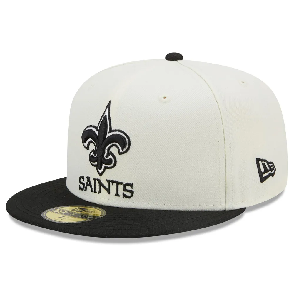 Lids New Orleans Saints Era Chrome Collection 59FIFTY Fitted Hat -  Cream/Black