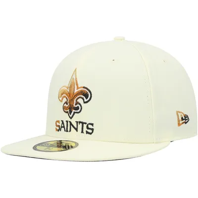 New Orleans Saints 2022 NFL SIDELINE Cream-Black Fitted Hat