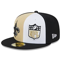 Casquette ajustée New Orleans Saints 2023 Sideline 59FIFTY pour homme Era dorée/noire