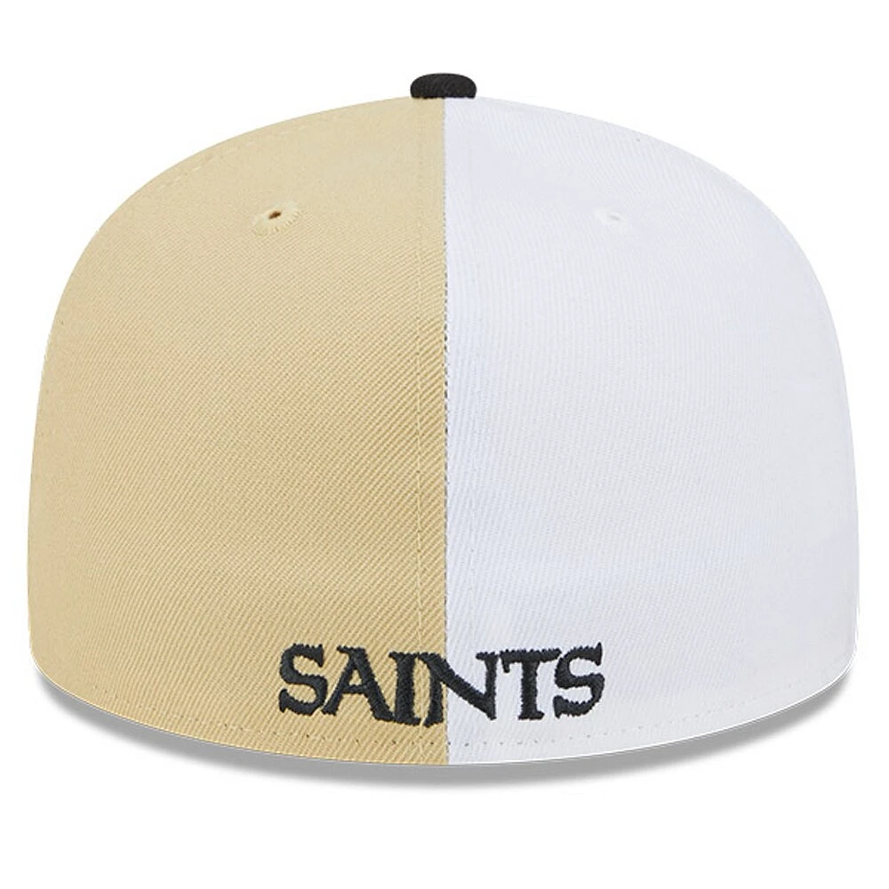 Men's New Era Gold/Black Orleans Saints 2023 Sideline 59FIFTY Fitted Hat