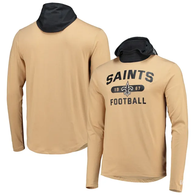 Men's New Era Black Orleans Saints Current Raglan Long Sleeve T-Shirt Size: Medium