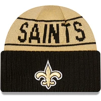 Bonnet en tricot à revers réversible New Era Vegas or/noir New Orleans Saints pour homme