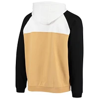 Men's New Era Gold/White Orleans Saints Gametime Quarter-Zip Hoodie Jacket