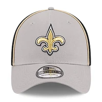 Men's New Era Gray/Black Orleans Saints  Pipe 39THIRTY Flex Hat