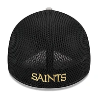 Men's New Era Gray/Black Orleans Saints  Pipe 39THIRTY Flex Hat