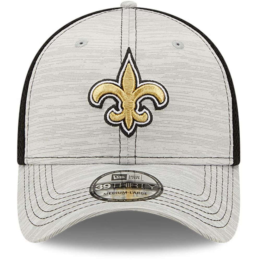 Men's New Era Black New Orleans Saints Logo 39THIRTY Flex Hat