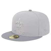 Casquette ajustée New Era 59FIFTY Iron Cloud des Orleans Saints pour homme, gris/graphite