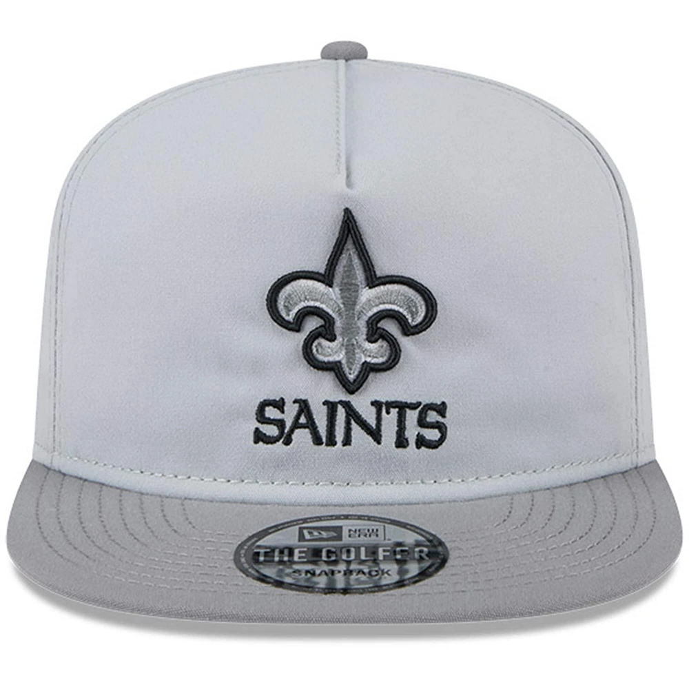 Men's New Era Gray New Orleans Saints 2024 NFL Training Camp Golfer Snapback Hat