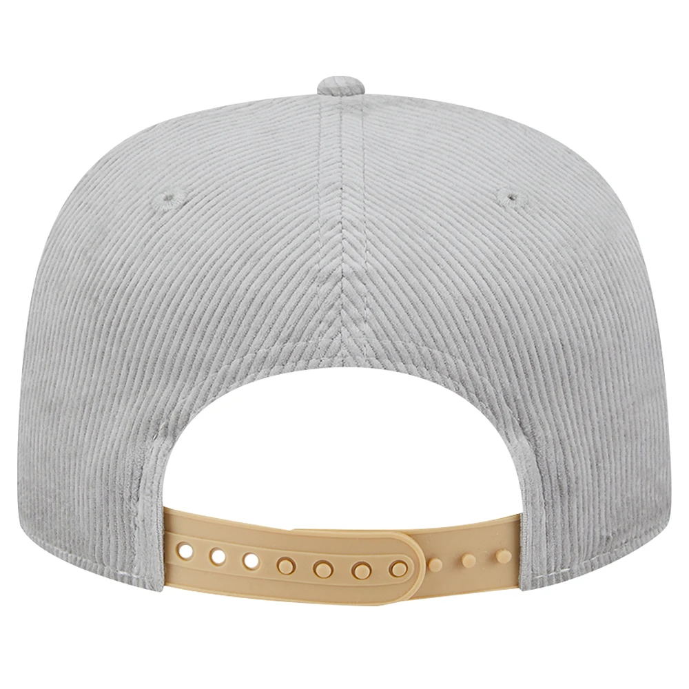 Casquette de golf ajustable en velours côtelé New Era grise New Orleans Saints pour homme