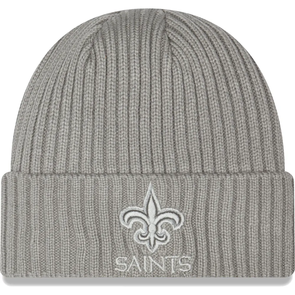 Bonnet en tricot à revers classique New Orleans Saints Core New Era pour homme gris