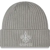 Bonnet en tricot à revers classique New Orleans Saints Core New Era pour homme gris